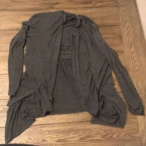 Ruched grey cardigan xl